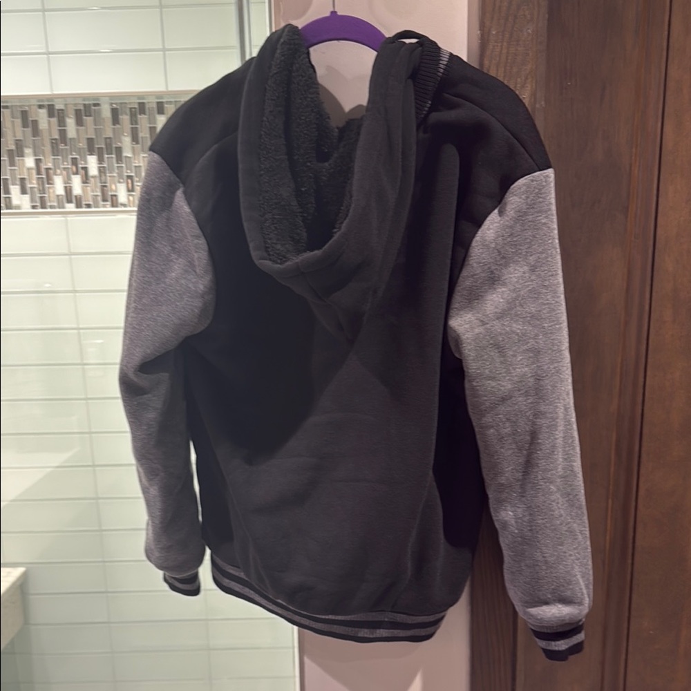 Black and Gray Zip-Up Hoodie - Picture 5 of 5